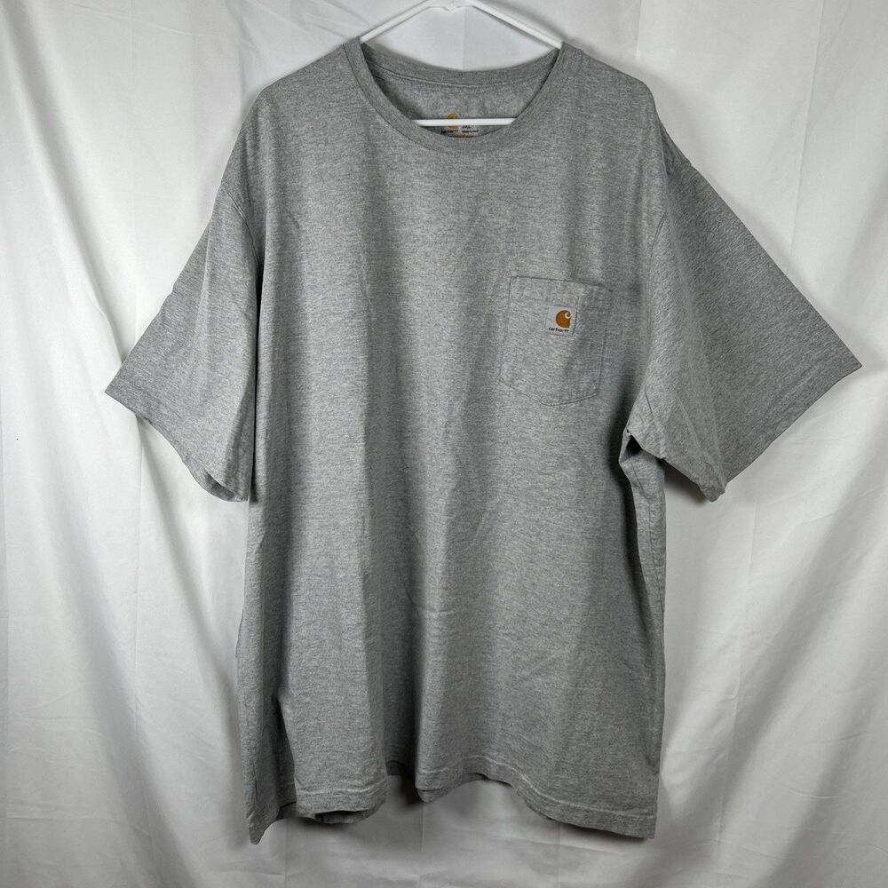 Carhartt Original Fit T-Shirt Men’s 3XL Grey Heather Logo Short Sleeve Pocket